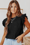 Ruffle Sleeve Cable Knit Sweater