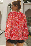 Boho Print Balloon Sleeve Blouse