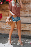 Rusty Crepe Drape Blouse