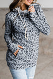 Leopard Print Zipper Pocket Hoddie