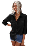 Turn-down Collar Pocketed Button Shirt