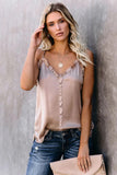 Ruffle Detail Spaghetti Straps Tank