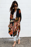 Kimono Sleeve Floral Print Graceful Cover Up