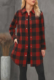 Turn-down Collar Plaid Shirt Coat