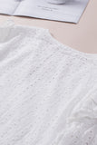 Broderie Angalise Ruffle Trim Babydoll Blouse