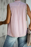Frilled Tank Top with Buttons