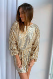 Long Sleeves Sequin Mini Dress