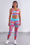 Rose Turquoise Tie Dye Yoga Tank Jogging Set