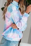 Cotton Tie-dye Mock Neck Zip Sweatshirt