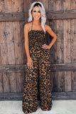 Print Halter Neck Backless Wide Leg Jumpsuit