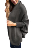 Gray Chunky Knit Open Front Dolman Cardigan