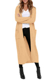 Cable Knit Open Front Long Cardigan