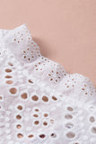Floral Printed Eyelet Tassel Top