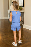 Salmon Ruffled Sleeveless Kids' Romper