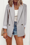 Buttoned Lapel Collar Blazer with Pocket