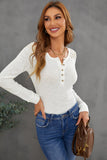 Lace Back Buttoned Henley Top