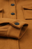 Long Sleeve Pockets Buttoned Shirt Jacket