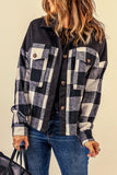 Plaid Patchwork Pockets Buttoned Shirt Jacket