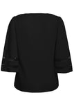 Flare Sleeve V Neck Loose Blouse