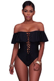 Ruffle Off-The-Shoulder One Piece Swimsuit