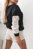 Crochet Lace Sleeve Top