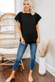 Ruffled Sleeve Swiss Dot T-shirts