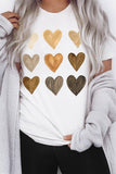 Heart Print O-Neck T-shirt