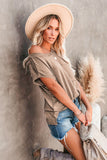Pocketed Tee with Side Slits