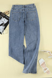 High Rise Slit Anklet Flare Jeans