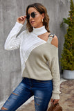 Turtleneck Cold Shoulder Sweater