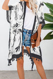 Bohemian Print Open Front Loose Kimono Beach Cover up