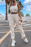 Crop Tank and Pocketed Joggers Yoga Sports Wear