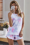Light Blue Swingy Tank and Ruffled Shorts Loungewear