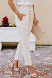 Linen Blend Pocketed Pants