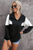 Color Block Zipper Long Sleeve Hoodie with Pocket