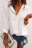 Button V Neck Single-Breasted Blouse