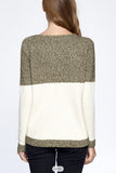 Plus Size Round Neck Colorblock Sweater