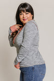 Plus Size Contrast Detail Henley Top
