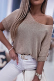 Short Sleeve Knitted Sweater Top