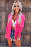 Leopard Lapel Collar Long Sleeve Blazer