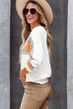 Color Block Contrast Drop Sleeve Pullover Sweatshirt