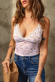 Spaghetti Strap Floral Lace Crochet Cropped Bralette