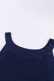 Solid Ribbed Knit Slim-fit Tank