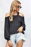 Cool Breeze Cotton Cold Shoulder Sweater