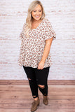 Print Ruffled Babydoll Plus Size Top