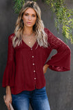 Burgundy The Du Jour Crochet Blouse