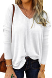 Twist Knot Waffle Knit Long Sleeve Top