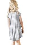 Colorblock Patchwork Striped Girls’ Dress