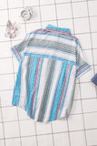 Happier With You Striped Button Top
