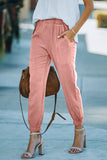 Casual Pocketed Elastic Waist Joggers